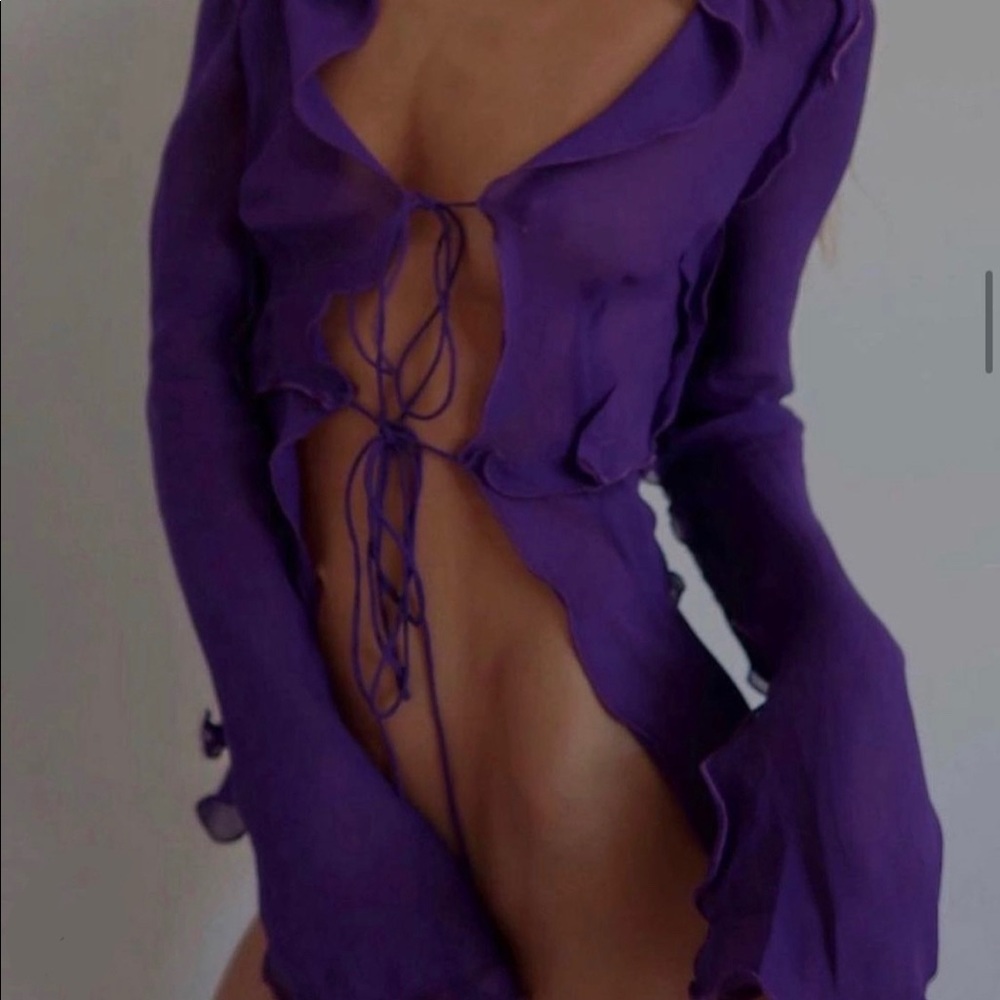 Rat & Boa Aphrodite Purple Sheer Blouse